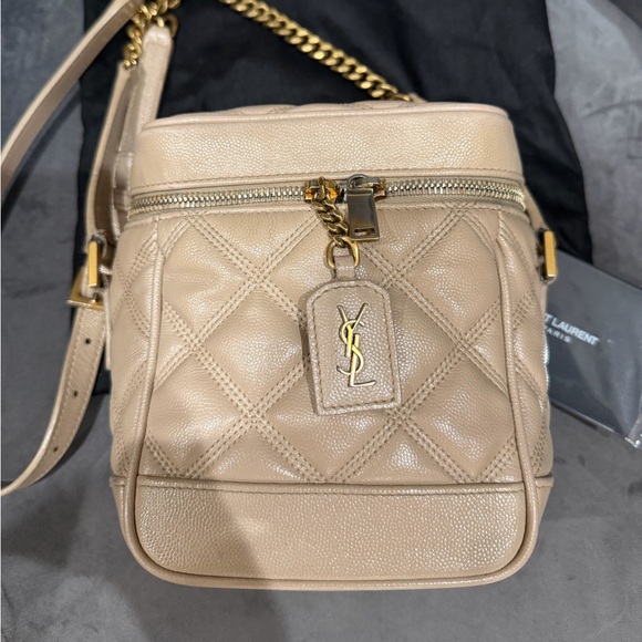 YVES SAINT LAURENT 80s Vanity Bag in Beige - Picture 4 of 13